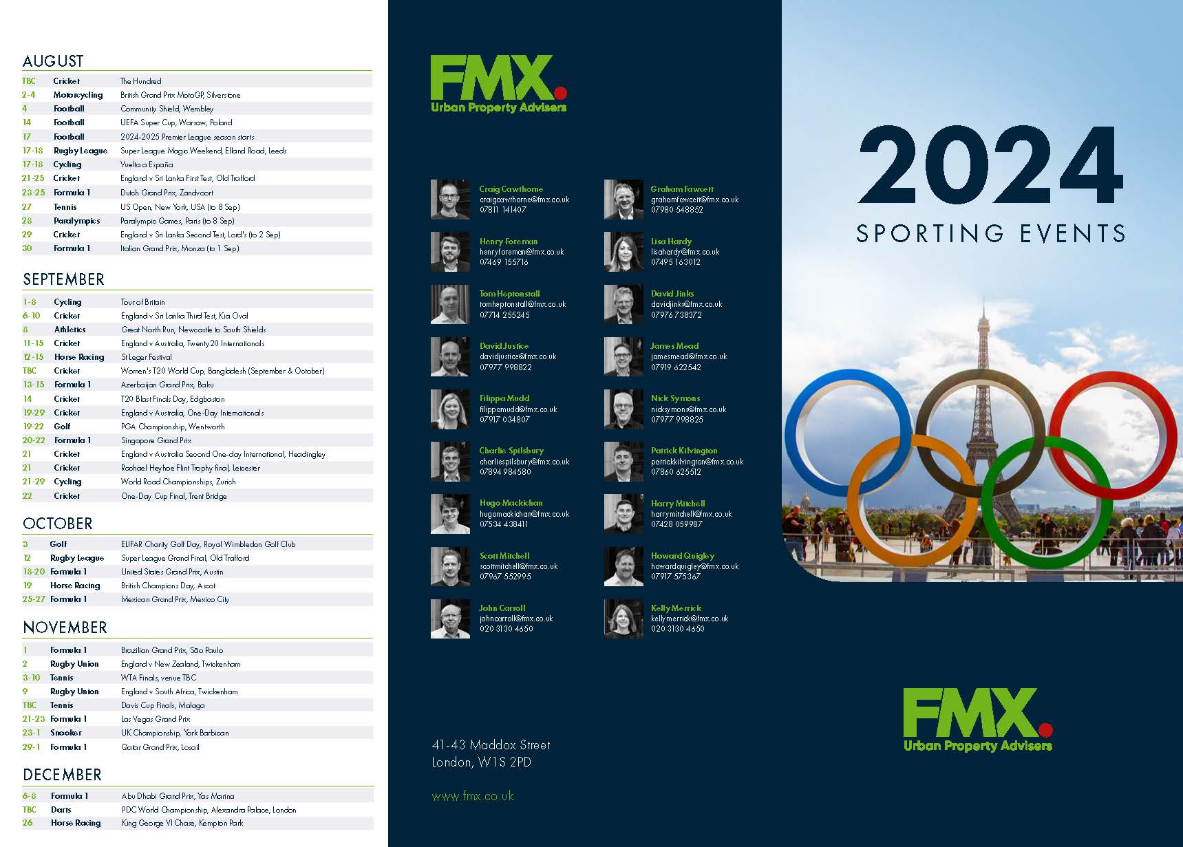 FMX 2024 Sporting Events Calendar Page 1